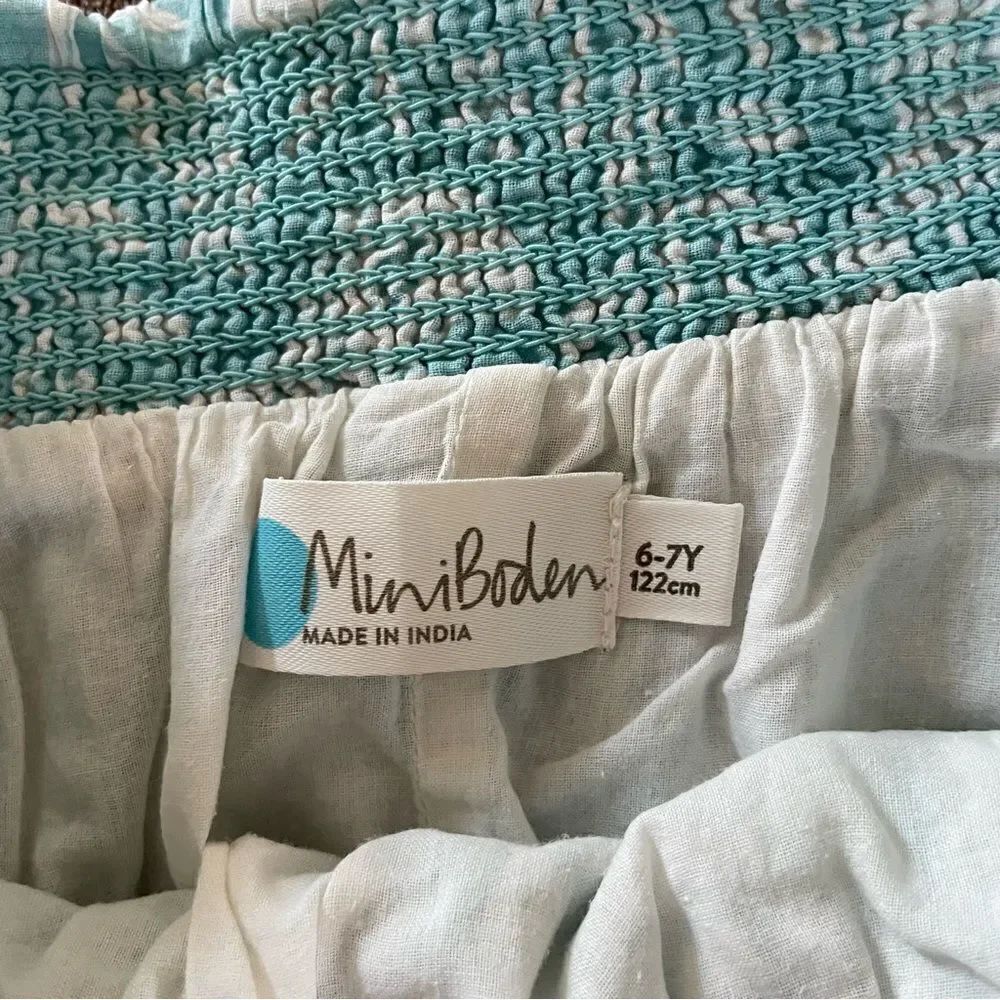 Mini Boden Girls Floral Blue Twirl Skirt with Bird Pattern Size 6-7 - Picture 7 of 7